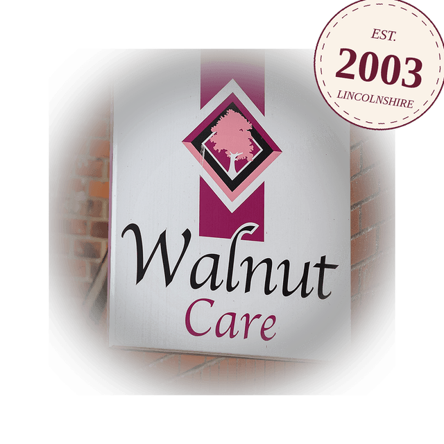 The Walnut Care sign, established 2003, Lincolnshire